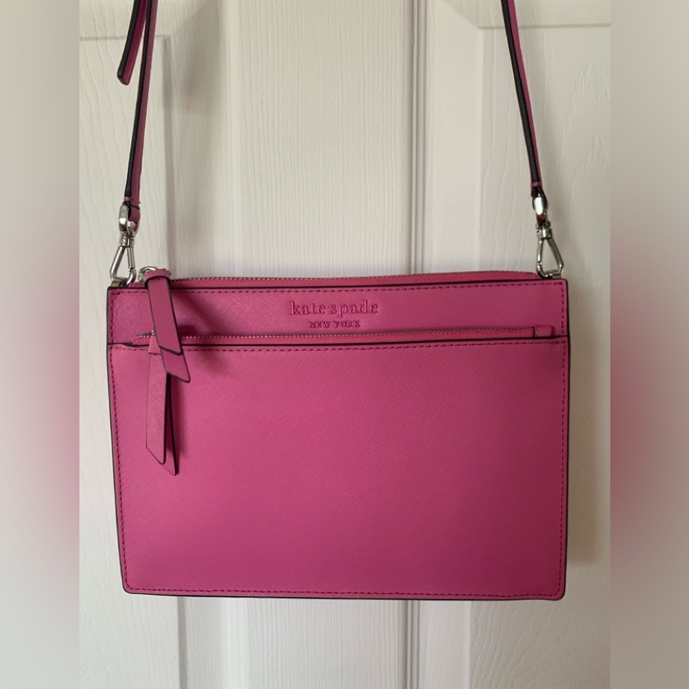Kate Spade Bright Pink CROSSBODY Saffiano Leather Purse